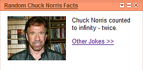 Add This Gadget To Your Google Personalized Homepage Random Chuck Norris Facts