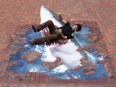 Shark - 3D Chalk Art