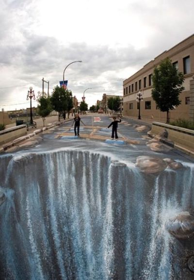 Sidewalk Chart Art - Waterfalls